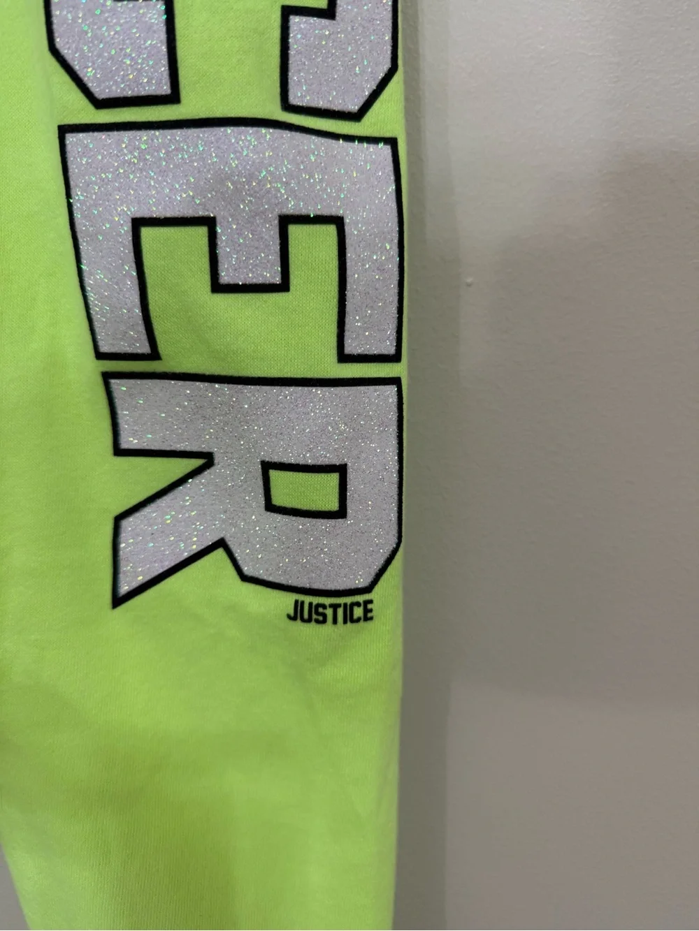 Justice Girls Size 12 Neon Lime Green Soccer Joggers Soft Perfect Condition